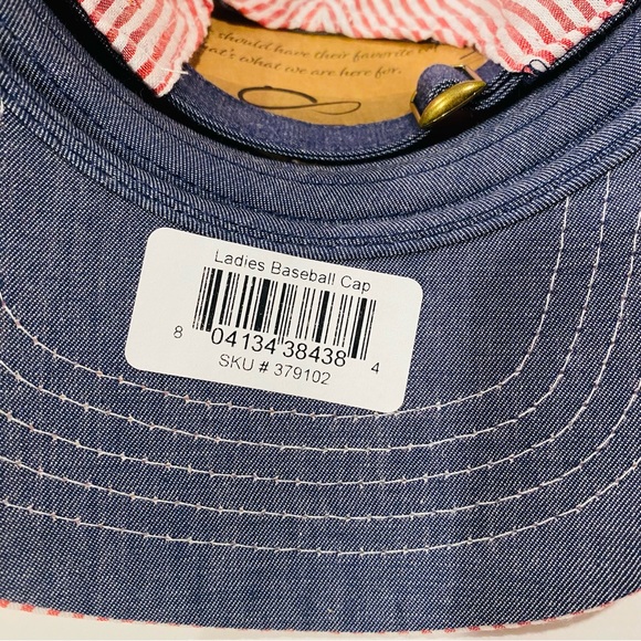 INFINITY HER Ladies Seersucker style, adjustable baseball cap OSFM - Picture 7 of 13